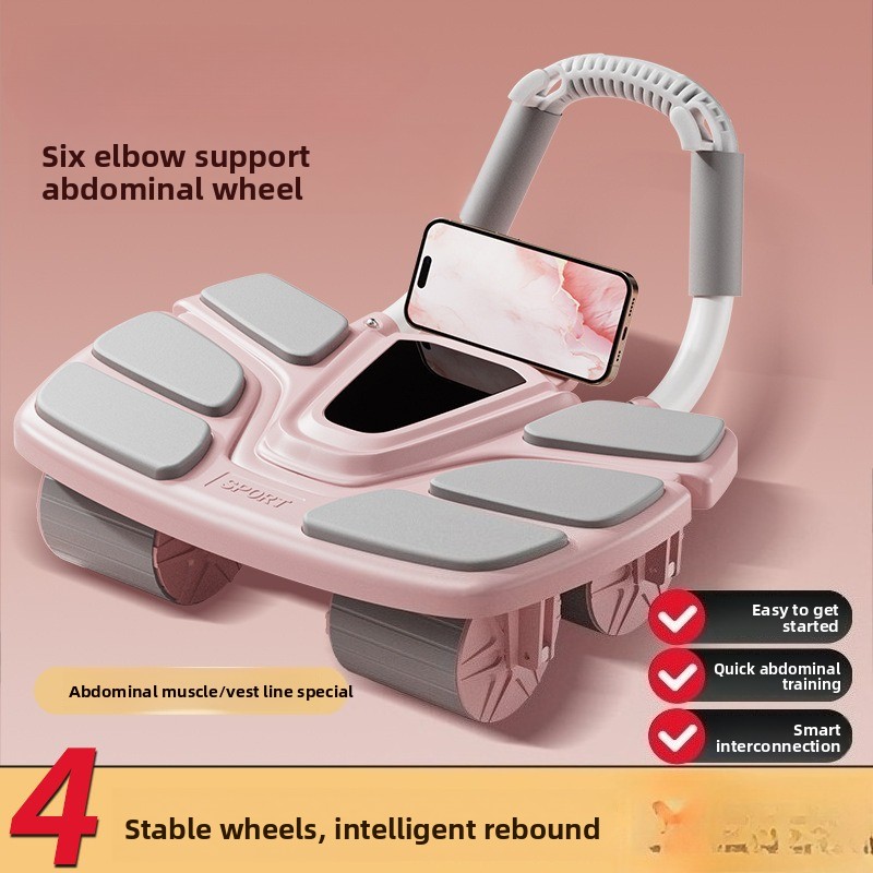 Ab Roller Wheel With Elbow Support - Buikwiel met zes elleboogsteunen, platte ondersteuning