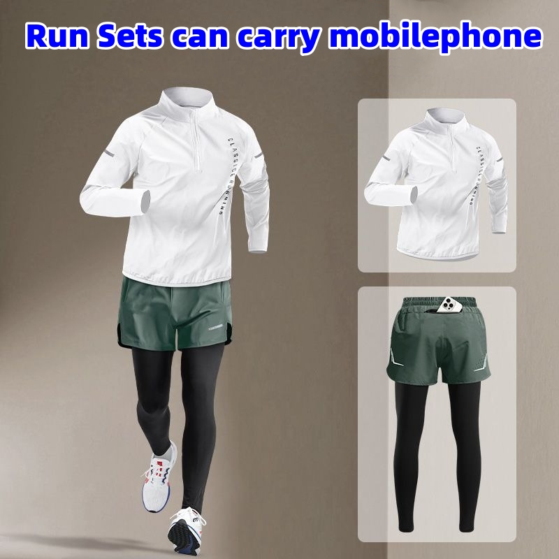 Cycling - Gym Heren Hardloopsets Outdoor Fietsen Sporttops