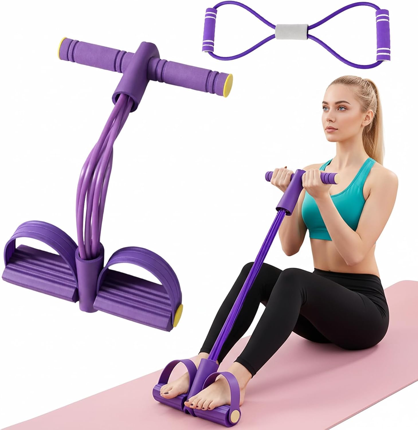 Resistance Bands Set With Handles - Fitnessset voor kleine vrouwen, 6 buisvormige
