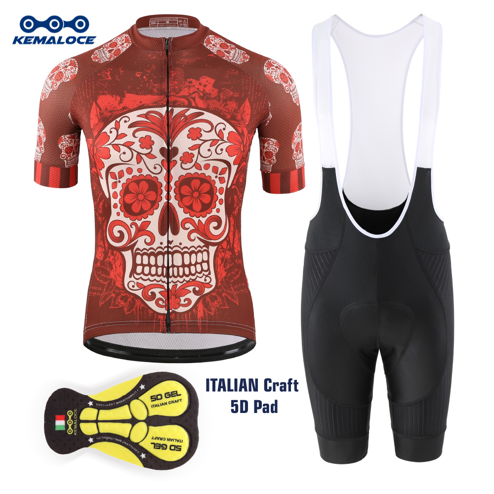 Padded Cycling Shorts 5D Gel - Kemaloce Rode Wielertrui Mannen Mtb Racefiets