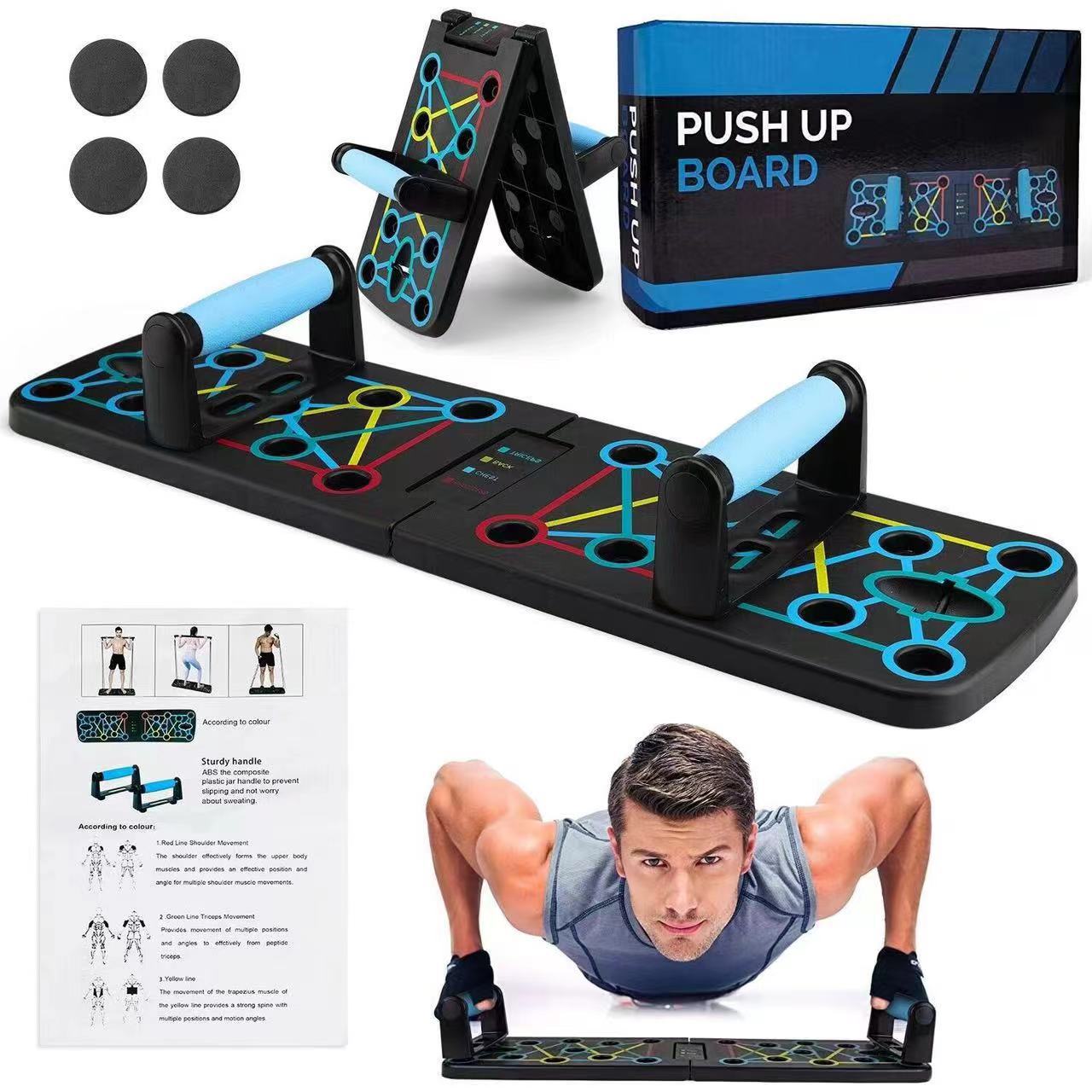 Push Up Board Foldable Multi Function - Draagbare multifunctionele push-up boardset met handvatten