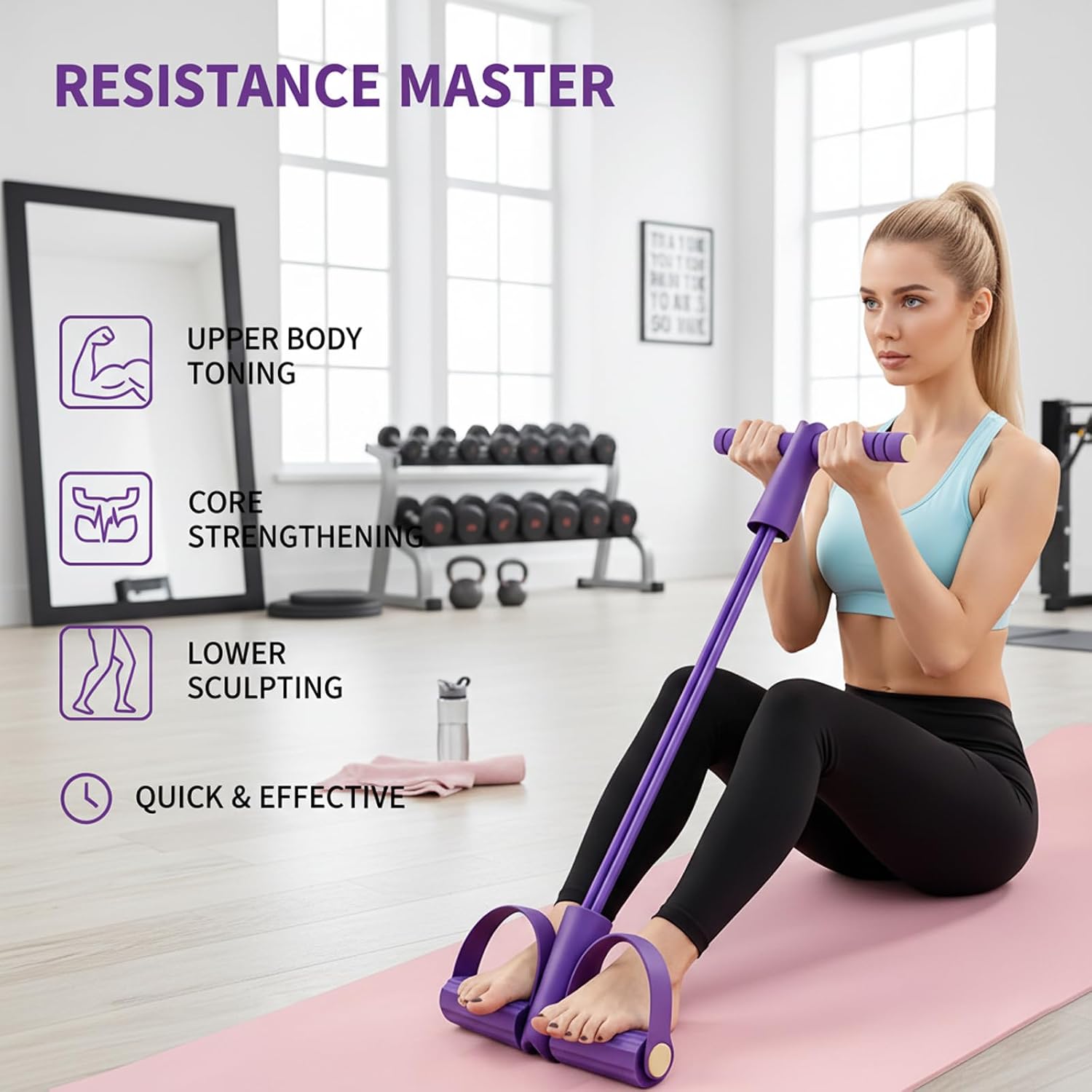 Fitnessset voor kleine vrouwen - Resistance Bands Set With Handles recensie en prijs