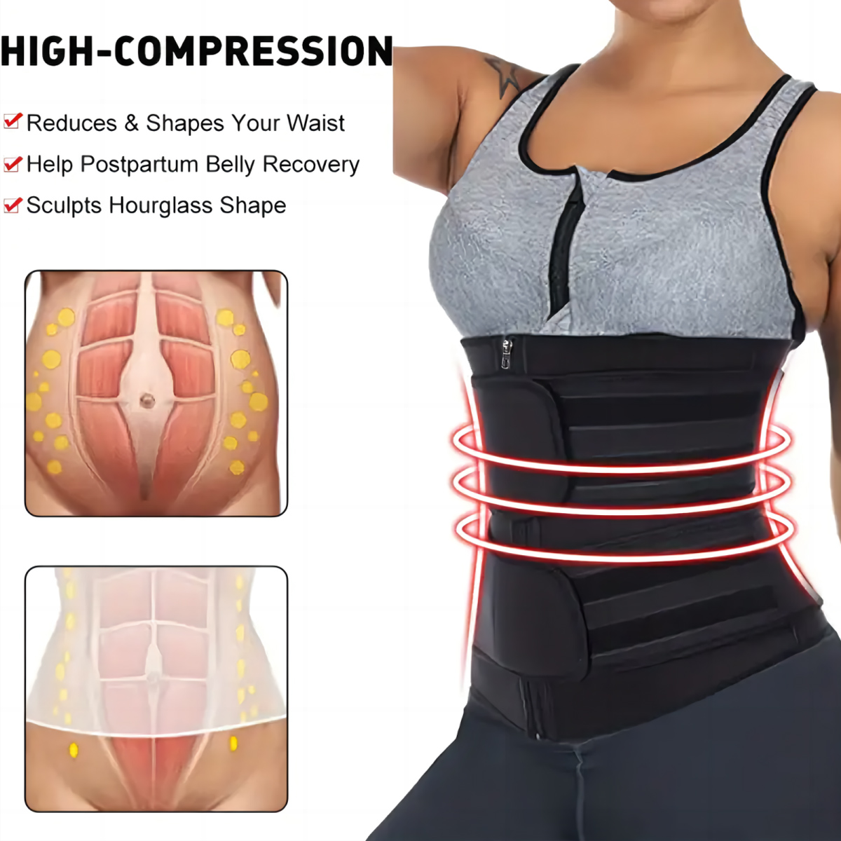 Dames tailletrainer riem met d - Sweat Waist Trainer Belt Neoprene recensie en prijs