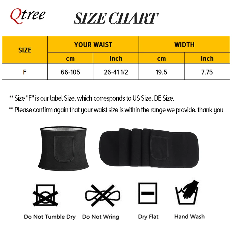 Qtree Taille Cincher Body Shap - Sweat Waist Trainer Belt Neoprene recensie en prijs