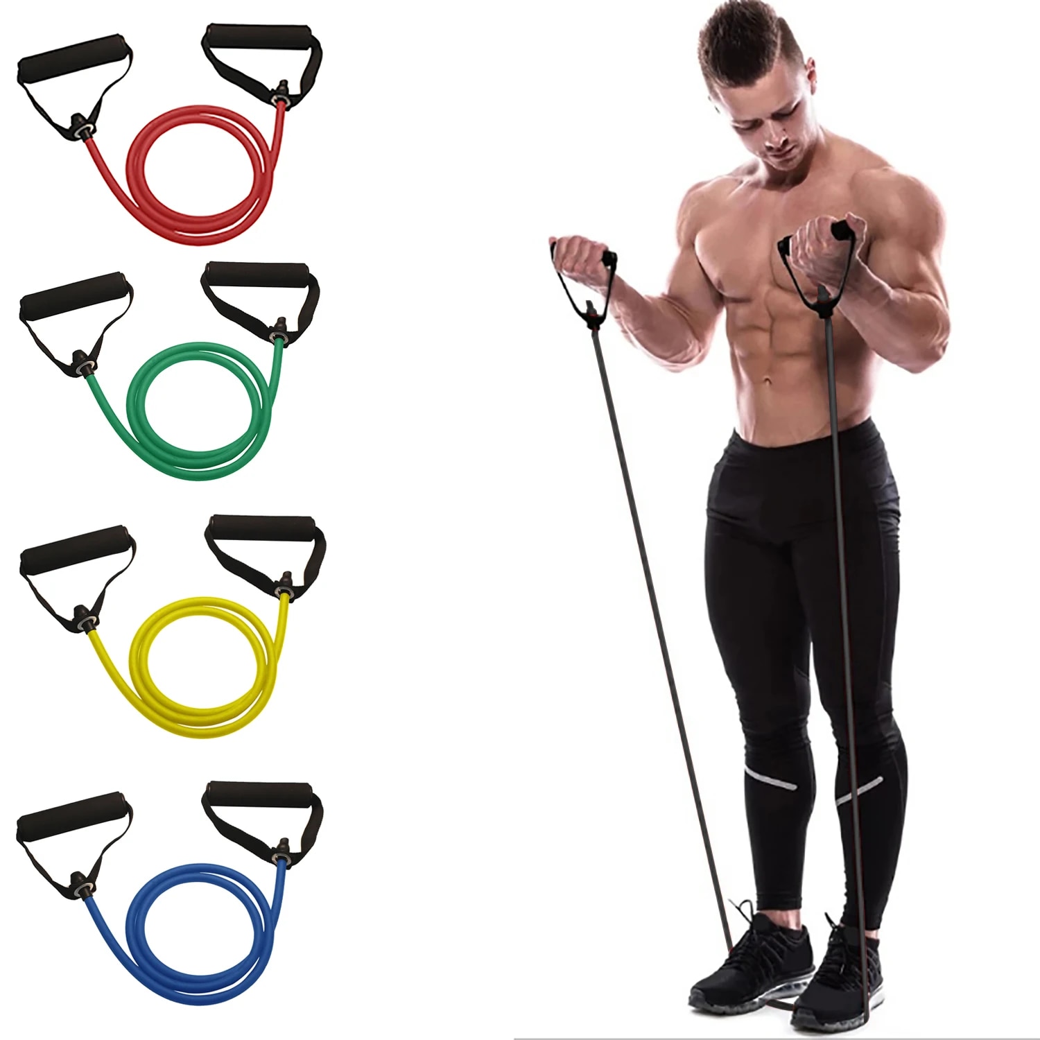 Weerstandsbanden met handvatte - Resistance Bands Set With Handles recensie en prijs